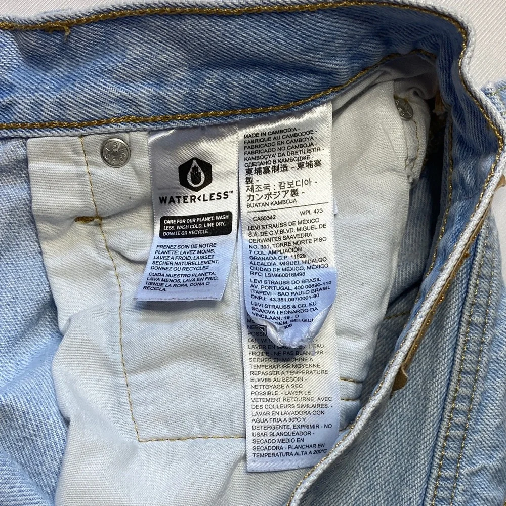 Levi's Light Blue Ripped Jean Shorts - Picture 6 of 10